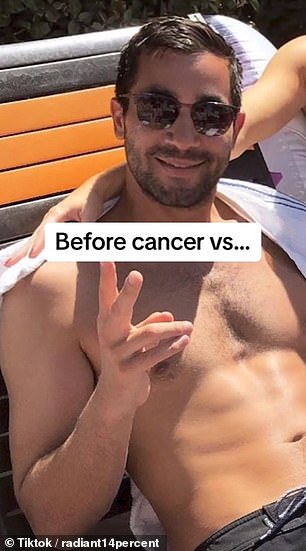 Joe Faratzis, now 34, pictured before the cancer was detected.