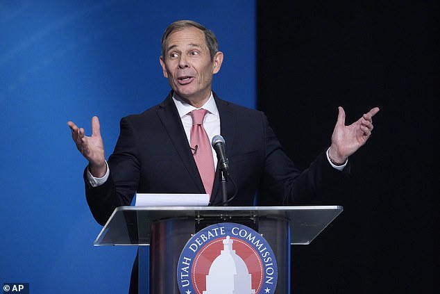 U.S. Rep. John Curtis speaks during Utah Senate primary debate