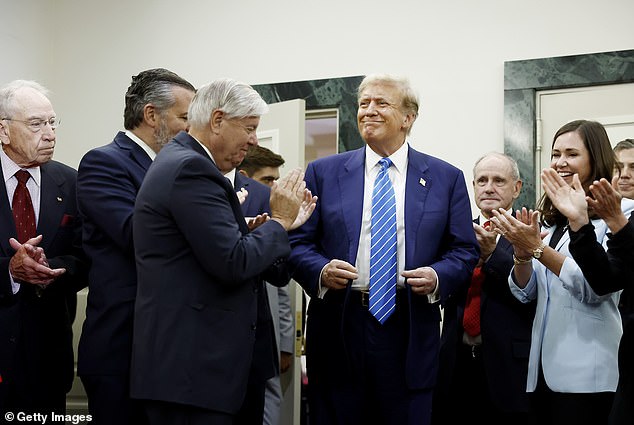 Donald Trump spent the day before his 78th birthday visiting the Capitol for the first time since leaving office. Republican legislators sang Happy Birthday to the leader of their party