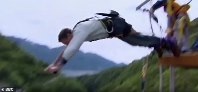 Dr. Mosley bungee jumped off the Verzasca Dam in Switzerland