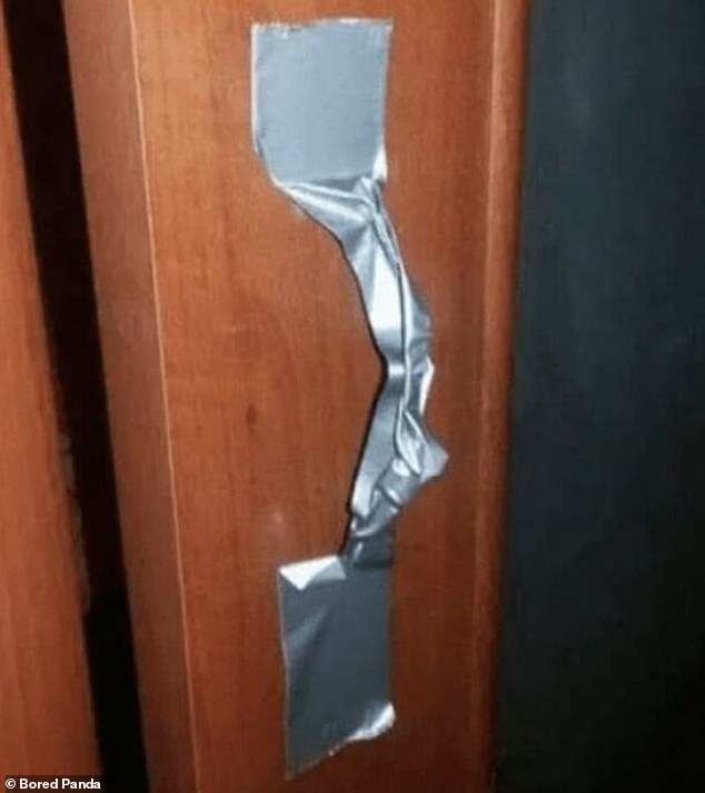 If it works, it works! Elsewhere, someone else used duct tape to create a door handle and it worked like a charm.