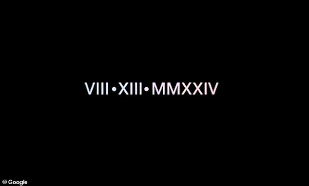 The video, titled 'AI... meet IX at Made by Google', also confirms the date of the event in Roman numerals: VIII-XIII-MMXXIV, or August 13, 2024.