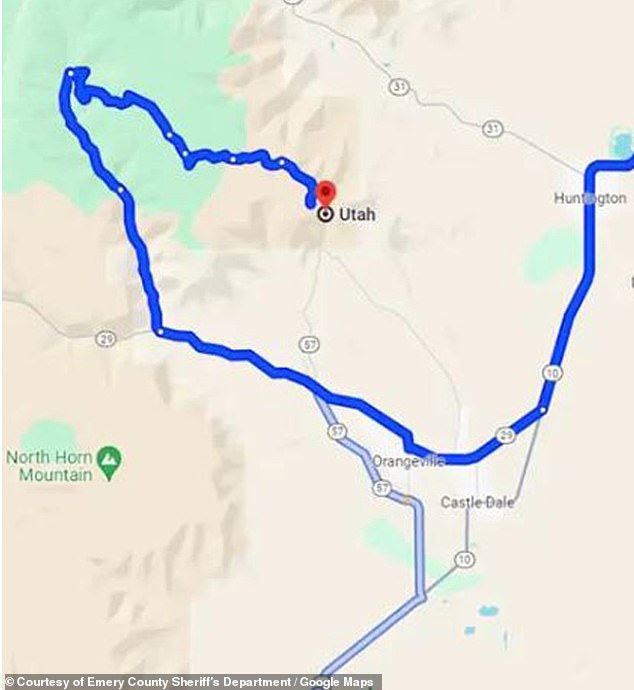 A map of the road before Google made the correction to its navigation system