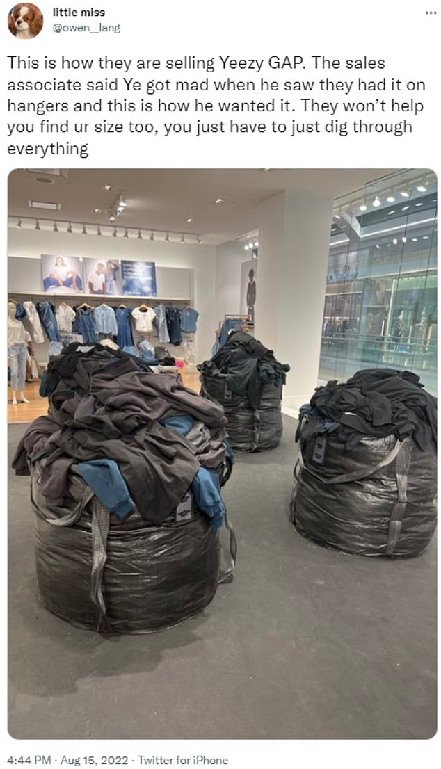 Kanye West came under fire on social media after his fans complained that his Yeezy line for GAP was appearing in trash bags, at the rapper's own request.