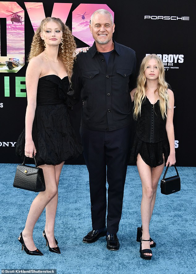 This is Billie Dane. Seen with her father Eric Dane and her sister at the premiere of his latest film Bad Boys: Ride or Die on Thursday.