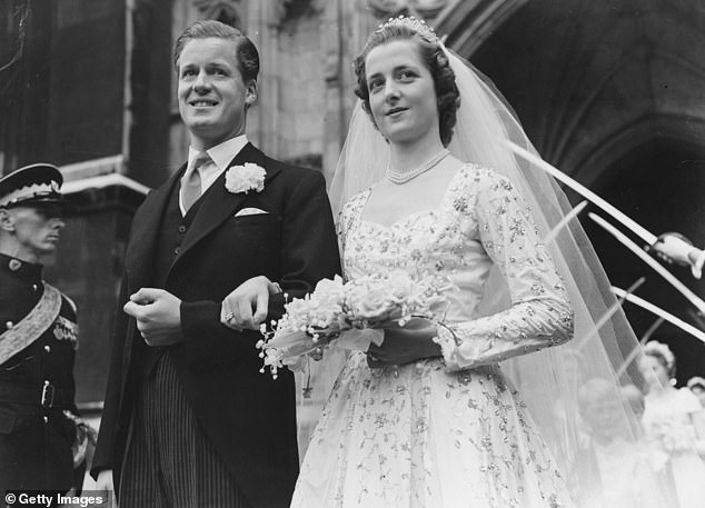 Frances (right) married 30-year-old 'Johnnie' (left) aged just 18 in 1954, and her daughter Princess Diana eerily reflected this in her own marriage.