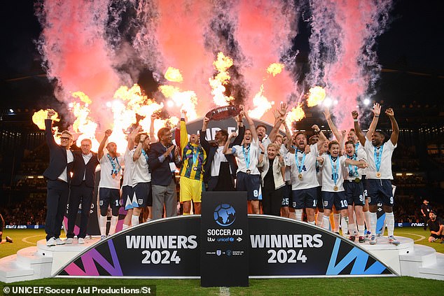 Soccer Aid raised £15million for Unicef ​​when the charity football match welcomed celebrities including Tom Hiddleston, 43, Usain Bolt, 37, and Robbie Williams, 50, on Sunday night.