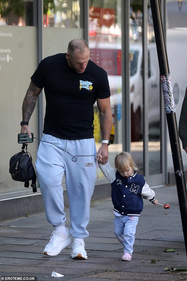 Bodhi seemed to be enjoying his outing as he held hands with his father on Saturday.