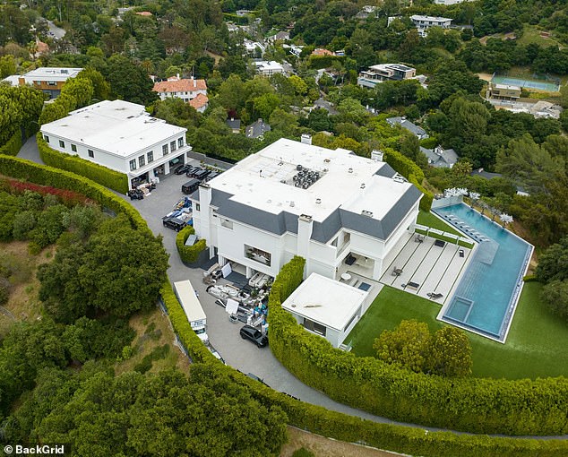 The reports come after claims the couple hired real estate agent Santiago Arana of The Agency to sell their $60 million Bel Air mansion (pictured), which they bought last year.