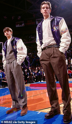 Josh (left) and his older brother Jaeson attend the 1997 NBA All-Star Game at Gund Arena in Cleveland, Ohio, where their father was named to the NBA's 50th Anniversary Team in 1997.