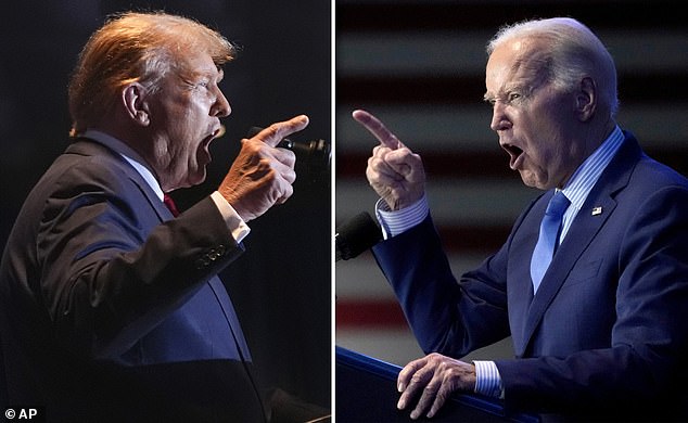 This combination of photos taken in Columbia, South Carolina, shows former President Donald Trump, left, on Feb. 24, 2024, and President Joe Biden on Jan. 27, 2024. The clash between Biden and Trump on Thursday, the 27th June may be the most consequential presidential debate in decades.