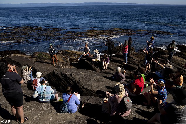 A route BNSF used to transport crude oil crossed sensitive waterways where the tribe has treaty-protected fishing rights (pictured: Visitors watch a community environmental health analyst from the Swinomish Indian Tribal Community give a presentation at the pools Salt Creek tidal wave during Tribal Conference 2023 Olympic Peninsula Climate Camp)