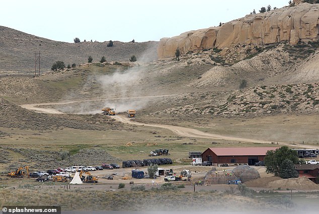 The ranch was photographed in 2020 when West had several construction crews working on multiple projects.