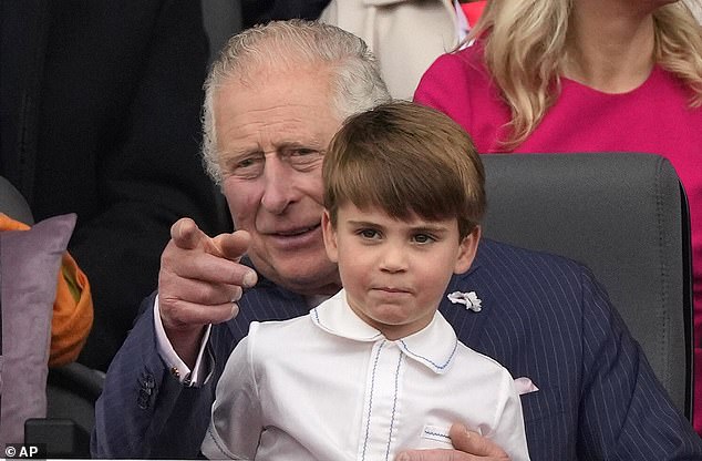 King Charles (pictured with his grandson Prince Louis) is reportedly spending more and more time with his grandchildren in Windsor.