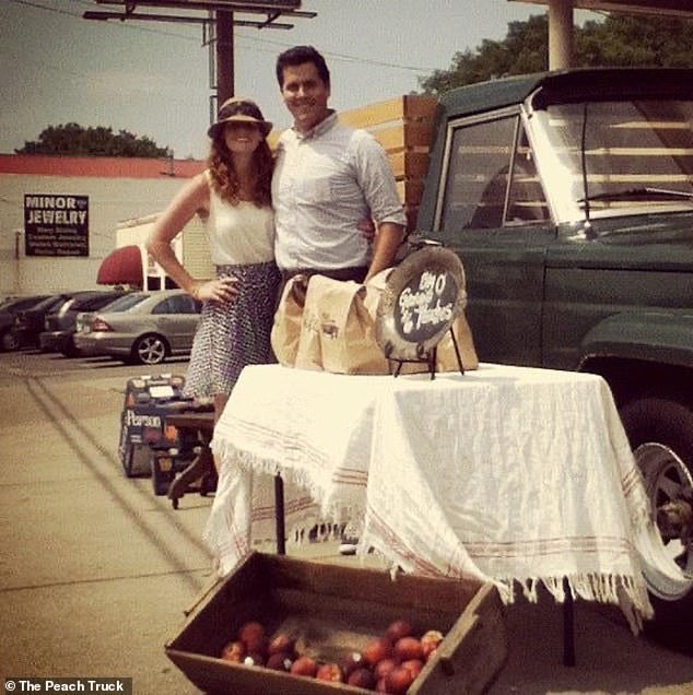 Stephen and Jessica Rose photographed 12 years ago just as they were starting the fresh peach delivery business