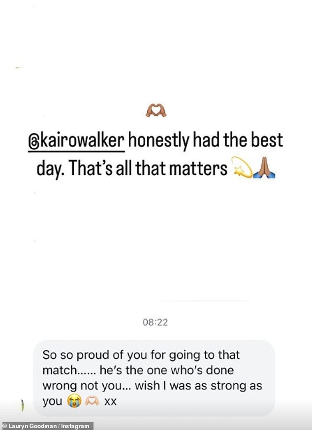 And now she has defended her decision to take her four-year-old son Kairo to the match as she took to her Instagram Story to share that she had a great day.