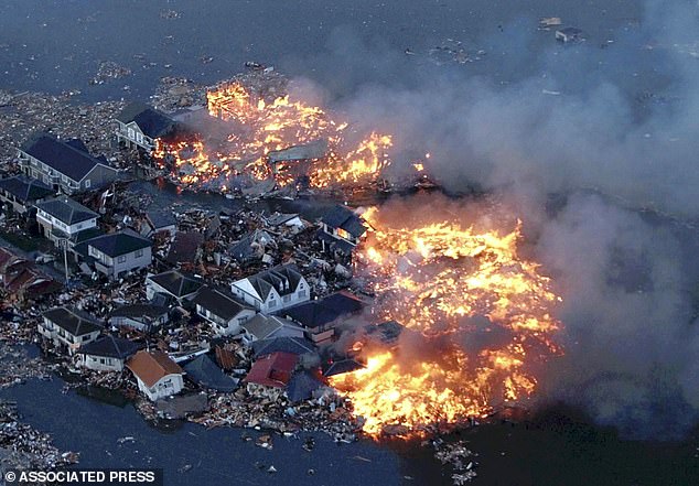 If the fault were to rupture, it could last approximately five minutes and generate tsunamis up to 30 meters high, damaging more than half a million buildings and killing countless people in its path. Pictured: A 9.0 magnitude earthquake devastated Japan in 2011