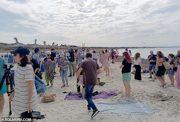 Angry Mallorcans gathered in the tourist town of Colonia De Sant Jordi, east of the island's capital, Palma de Mallorca.