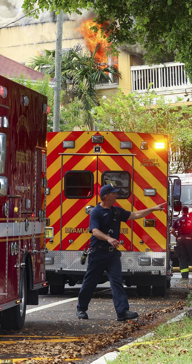 The fire started around 8:15 a.m. at Temple Court Apartments, according to Miami Fire Information Officer Iggy Carroll.