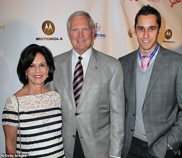 NBA legend Jerry West, pictured with his wife Karen and son Jonnie, has died at age 86