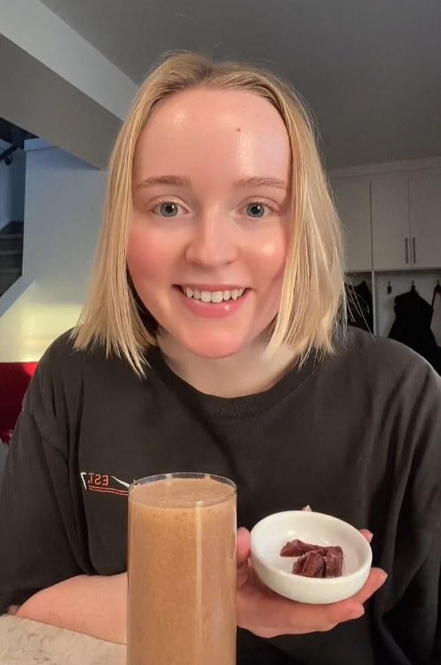 On TikTok, a wellness influencer who posts under the name @healthwmac shares clips of her strange diet, which includes chunks of raw liver as a snack.