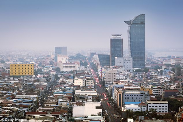 Hospital: The kind owner of the island guesthouse where Alice was staying arranged a ferry and private car transfer directly to the hospital in Phnom Penh, the capital of Cambodia (pictured).