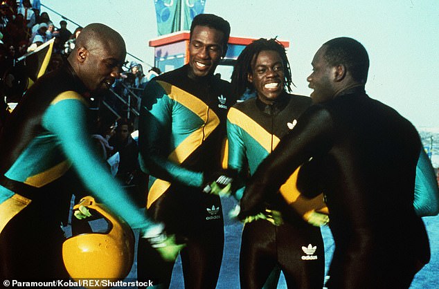 Guests were invited to dress up as their favorite '90s character, and the man dressed as a member of the Jamaican Cool Runnings bobsleigh team (pictured).