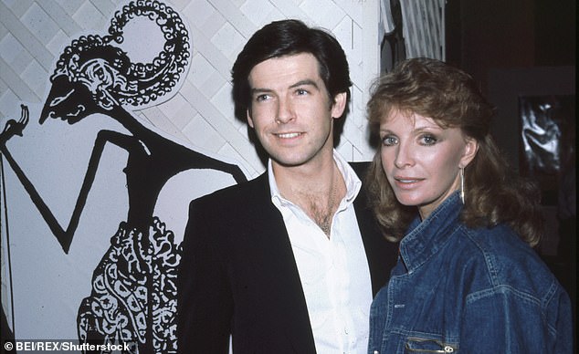 Pierce adopted Chris and his late sister Charlotte when their biological father died in 1986 while he was married to Cassandra (Cassandra and Pierce pictured in 1983).