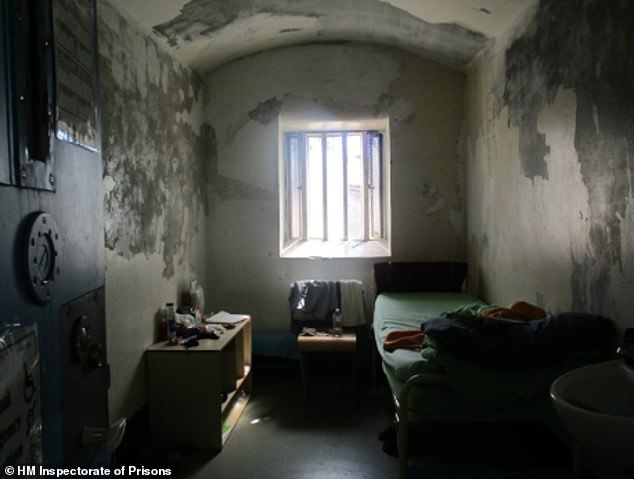 A cell inside HMP Wandsworth seen in a photo from a Chief Inspector of Prisons report in 2022