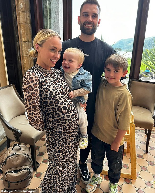 Last month, Jorgie revealed her baby bump for the first time when she wowed in a leopard-print dress that showed off her growing stomach, while cradling Forest.