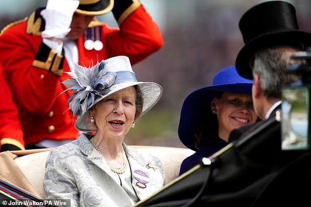 The Princess Royal arrives by carriage on the third day of Royal Ascot last Thursday.