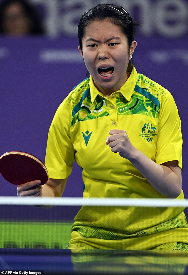 Liu, Australia's bronze medalist in the women's singles at the Commonwealth Games in Birmingham two years ago (pictured), became an Australian citizen in March 2020.