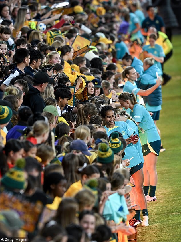 The Matildas had no problem attracting fans to the stadium for their friendly against China on Monday night (pictured)