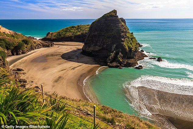 Lion Rock, known locally as Te Piha, is an imposing and iconic feature looming over the sands.