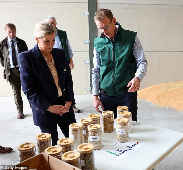 The mother of two observed different types of grains and cereals offered at Jordans during the tour.