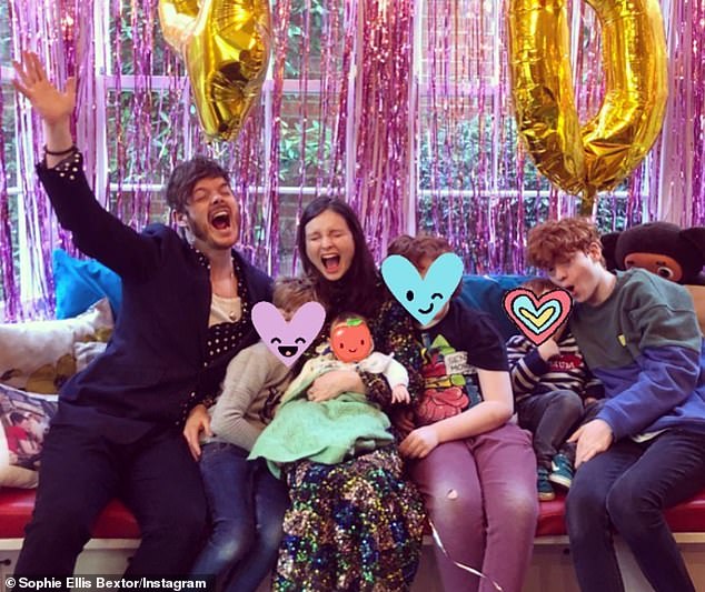 Singer Sophie, 45, shares Sonny, 20, Kit, 15, Ray, 12, Jesse, eight, and Mickey, five, with husband Richard Jones, 43, bassist for The Feeling .