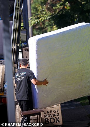 Large pieces of furniture were brought to the new house.