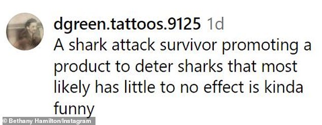 Surfer and one armed shark attack survivor Bethany Hamilton is criticized