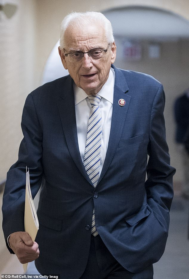 The owner of the dubious distinction was actually Bill Pascrell of New Jersey (seen here leaving the House in 2019), who is 87 years old and no fan of Donald Trump.