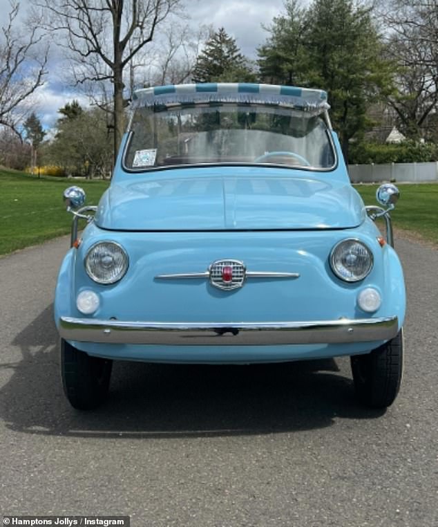 The stunning car (Fiat 500 Jolly pictured) is perfect for the superstar actress