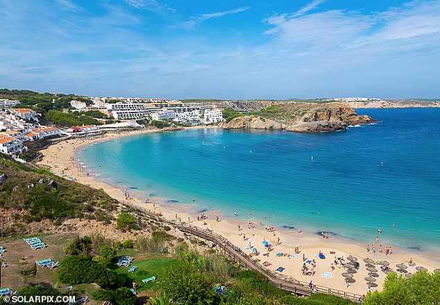 Arenal d'en Castell beach in Menorca, a popular destination that is also home to sharks