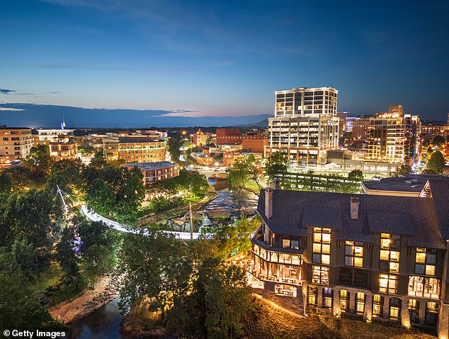 Four of those regions are located in the South, including the Greenville-Anderson-Maudlin metro in South Carolina (pictured: the city of Greenville).