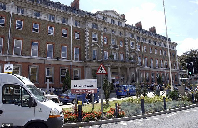 Between June 10 and 16, the second week after the attack, more than 320 planned operations and 1,294 outpatient appointments were postponed at King's College Hospital NHS Foundation Trust and Guy's and St Thomas' NHS Foundation Trust (pictured: King's College Hospital)