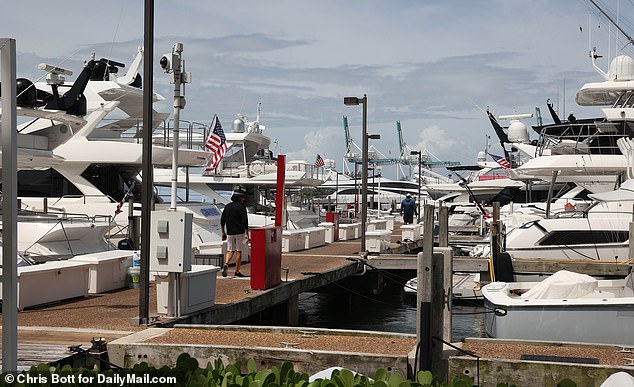 The rapper was arrested at Miami Beach Marina (pictured) for allegedly causing a disturbance with a boat owner who had asked him to leave.