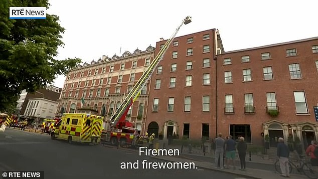 The actor, 78, who played The Fonz in the ABC comedy, was forced to evacuate the hotel he was staying in Dublin (pictured) this morning due to an emergency.