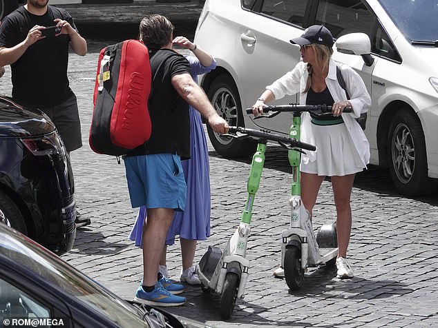 His most notable accessory was a giant red backpack that he wore strapped to his back.