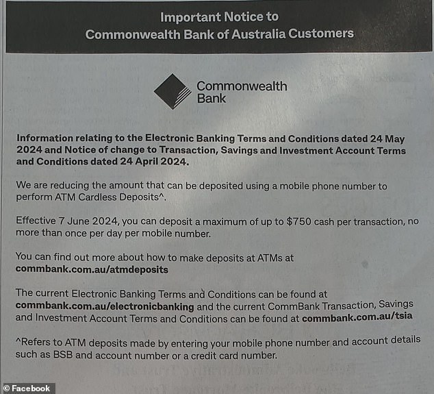 A CBA spokesperson said the measure, which came into force last week, was designed to better protect its clients from financial crime.