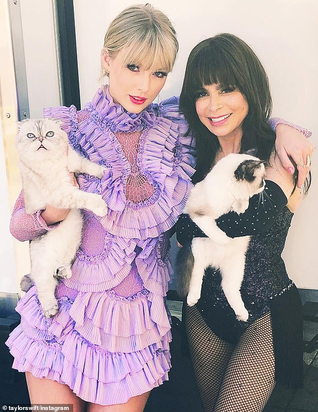 Taylor Swift has a famous Scottish cat named Olivia Benson (pictured: Taylor Swift with Paul Abdul)