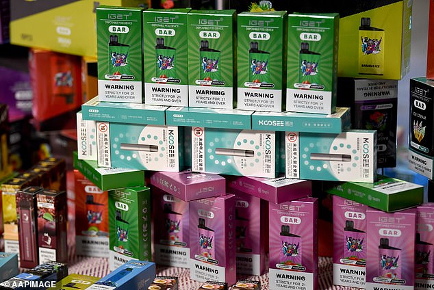 The federal government has banned the import and sale of single-use disposable vaporizers (pictured) in Australia.