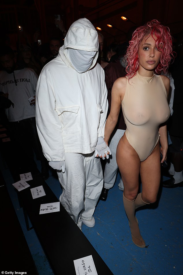 Kanye West and Bianca Censori attend the Prototypes Menswear Spring/Summer 2025 show on June 19